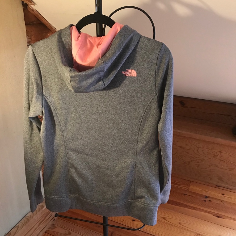 North Face Gray Pink Hoodie, EUC, M - Picture 2 of 13